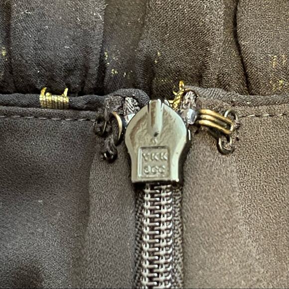 A.L.C. Meloni Silk Blouse Black and Gold Metallic Sheer Size 4 - Picture 11 of 15